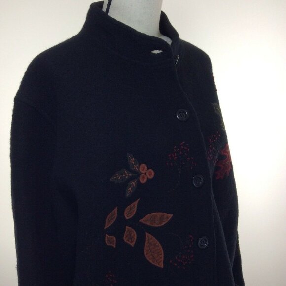 NORDIC design womens coat sz large black 100% wool - Picture 6 of 12